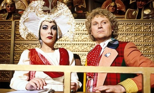 Linda Bellingham and Colin Baker in Doctor Who