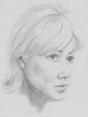 Annette Andre as drawn by Michael Bangerter.