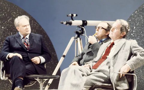 Patrick Moore with Morecambe and Wise