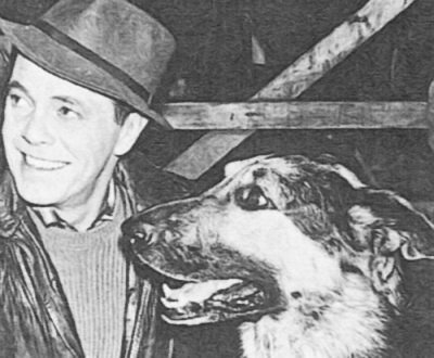 Louis Hayward and his dog