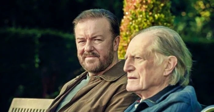 Ricky Gervais and David Bradley in Netflix's Afterlife