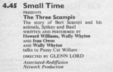 TV Times listing for The Three Scampis