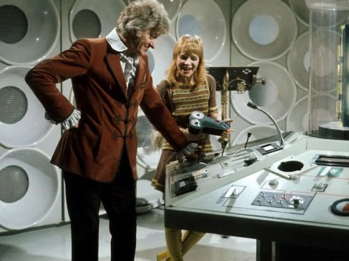 Jon Pertwee and Katy Manning in the TARDIS