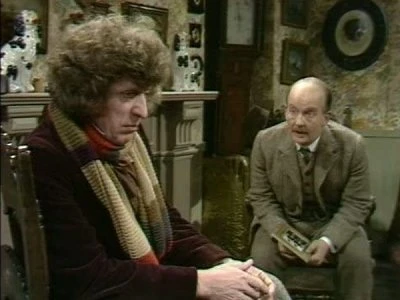 Tom Baker and Michael Sheard in Pyramids of Mars