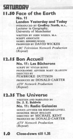 ITV Scedule 1967